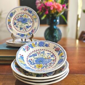 Mason's Regency‎ Ironstone England C4475 8 Pc Set 4 Soup Bowls 4 Plates Floral